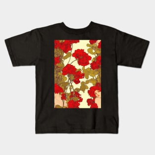 Beautiful Stylized Red Flowers, for all those who love nature #166 Kids T-Shirt